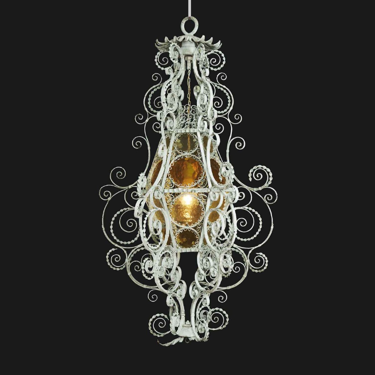 Lanterne Italien En Fer Forgé  Art Nouveau Début 20ème