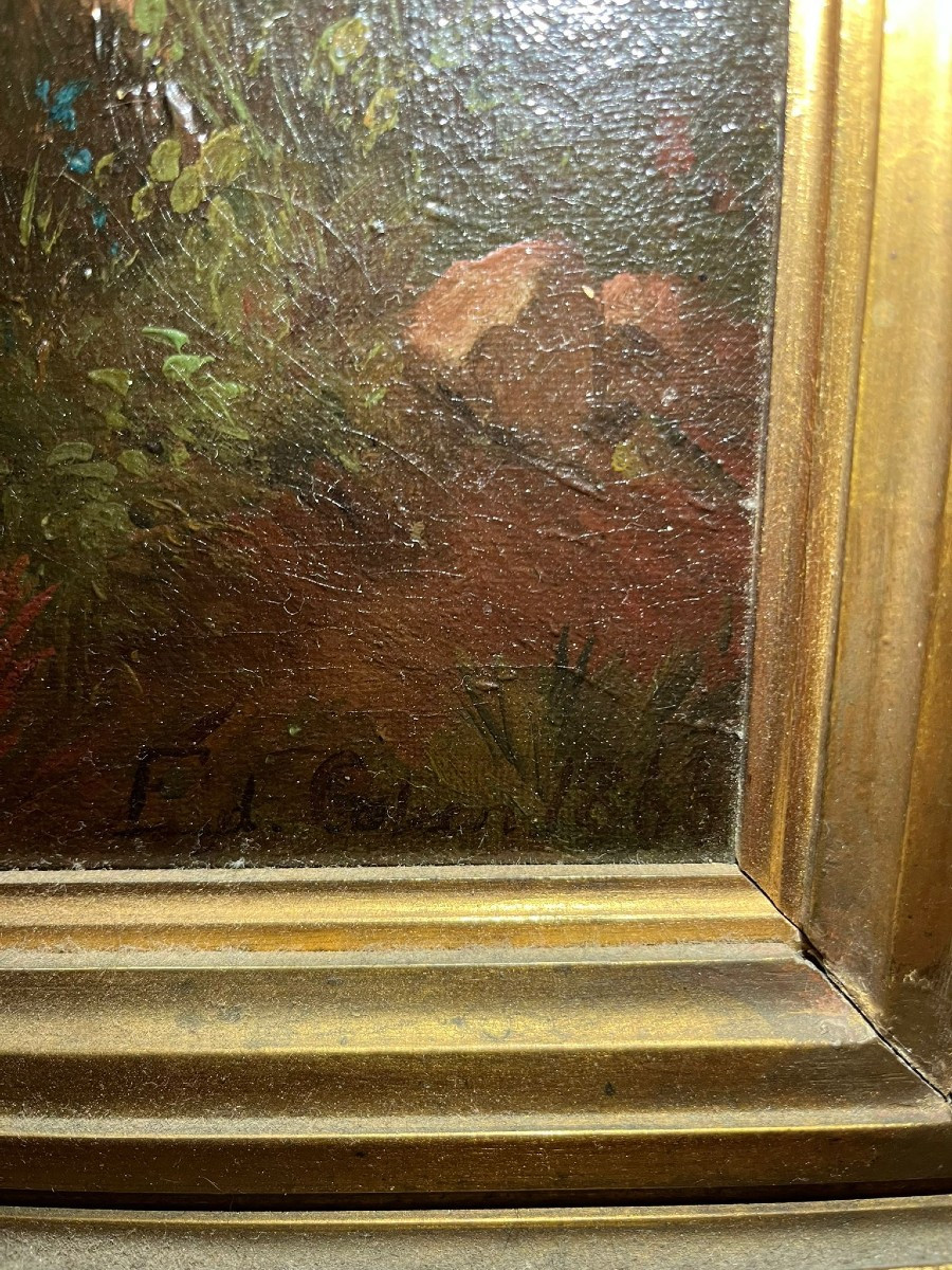 Mountain Landscape Signed Eduard Cohen Weimer 1866-photo-1