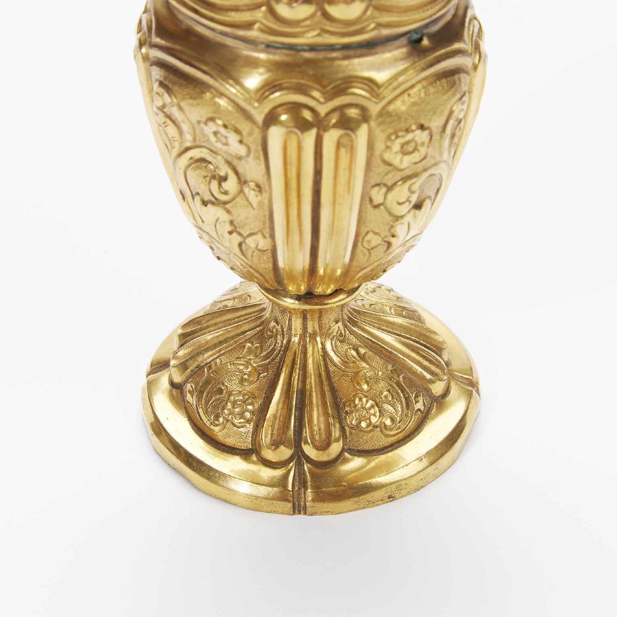 18th Century Italian Baroque Gilded Ewer Repoussé Copper Liturgical Pitcher-photo-5