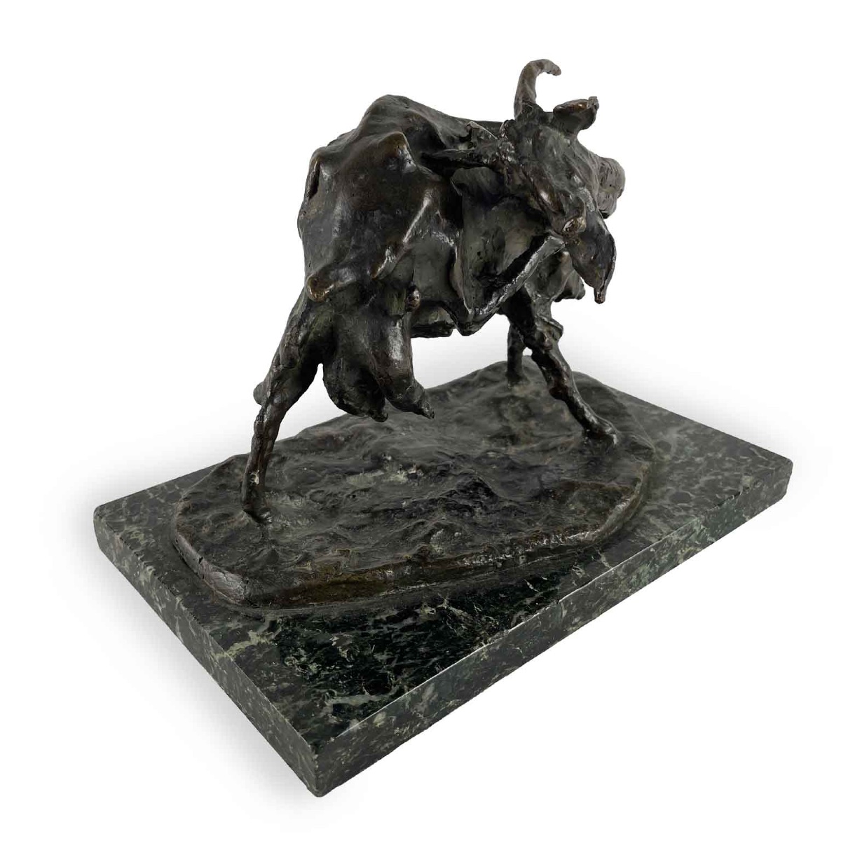 Italian Bronze Goat Figure Signed Ernesto Bazzaro 1900s-photo-2