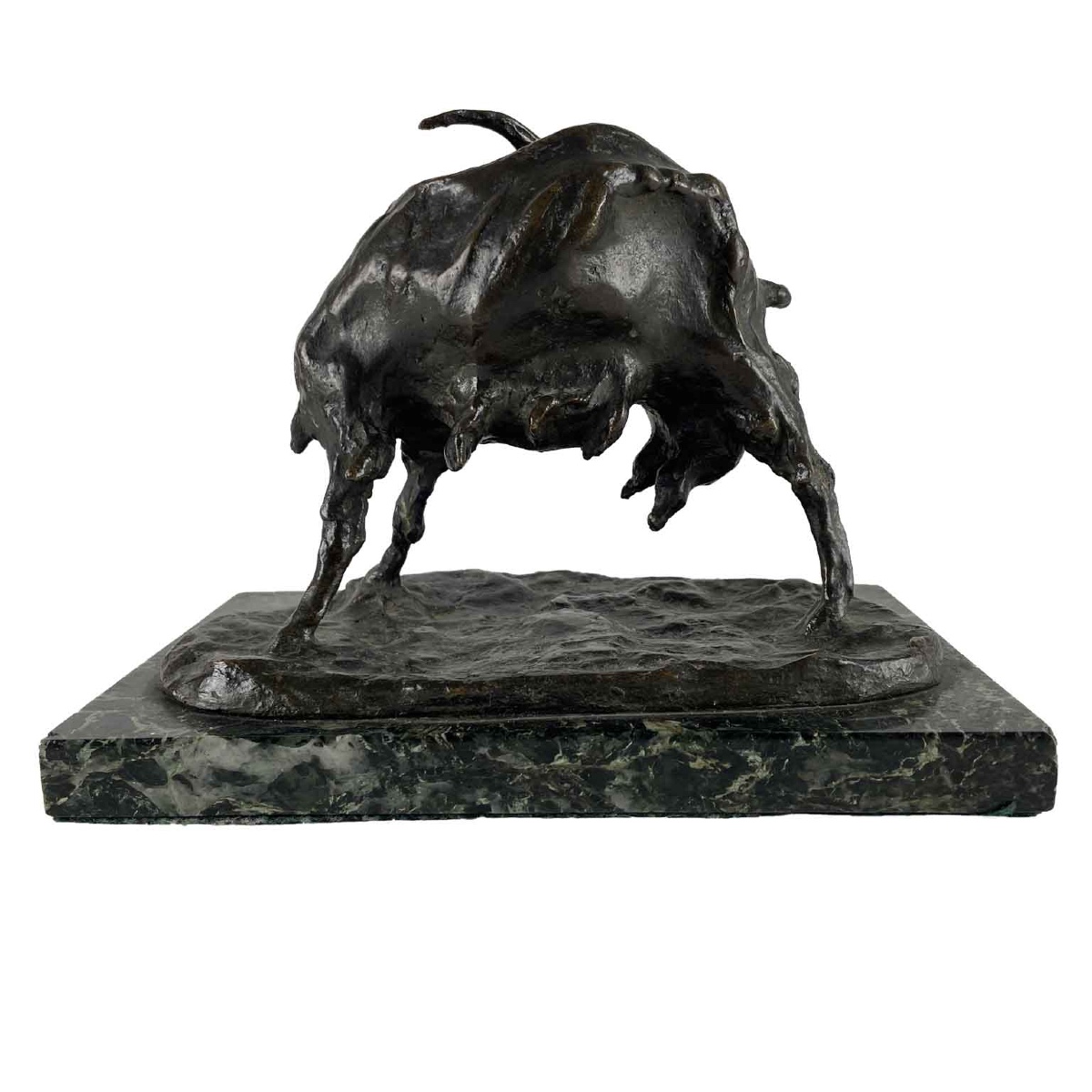 Italian Bronze Goat Figure Signed Ernesto Bazzaro 1900s