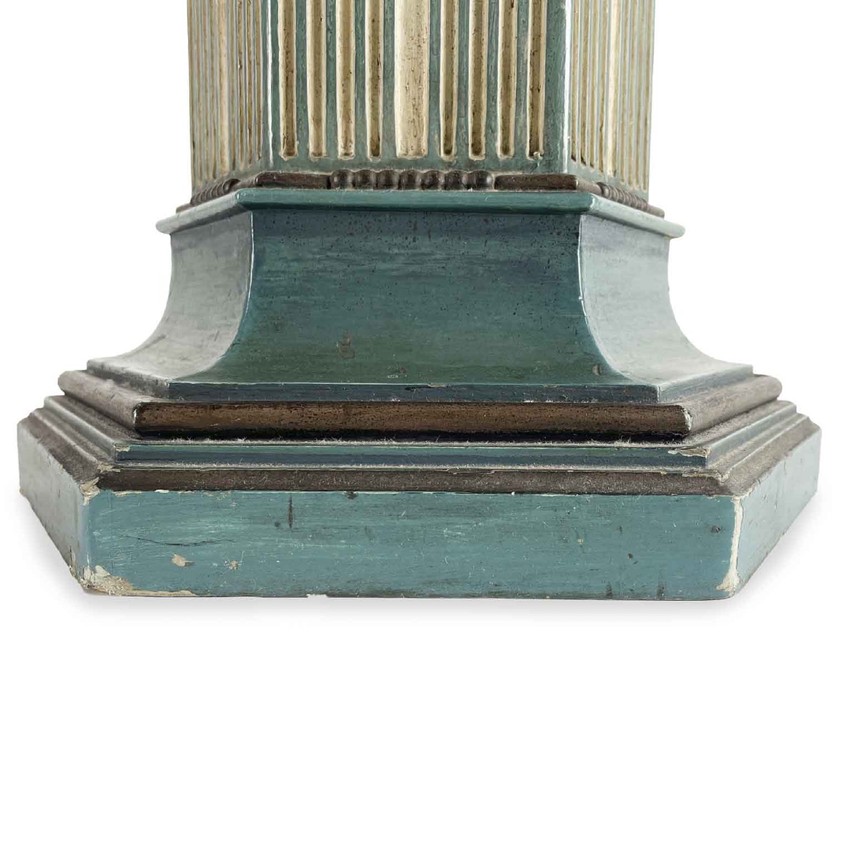 20th Century Italian Turquoise Hexagonal Carved Column-photo-2