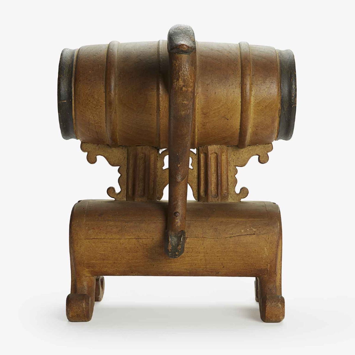  19th Century Italian Tuscan Box Confraternity Carved Barrel Voting Urn-photo-4