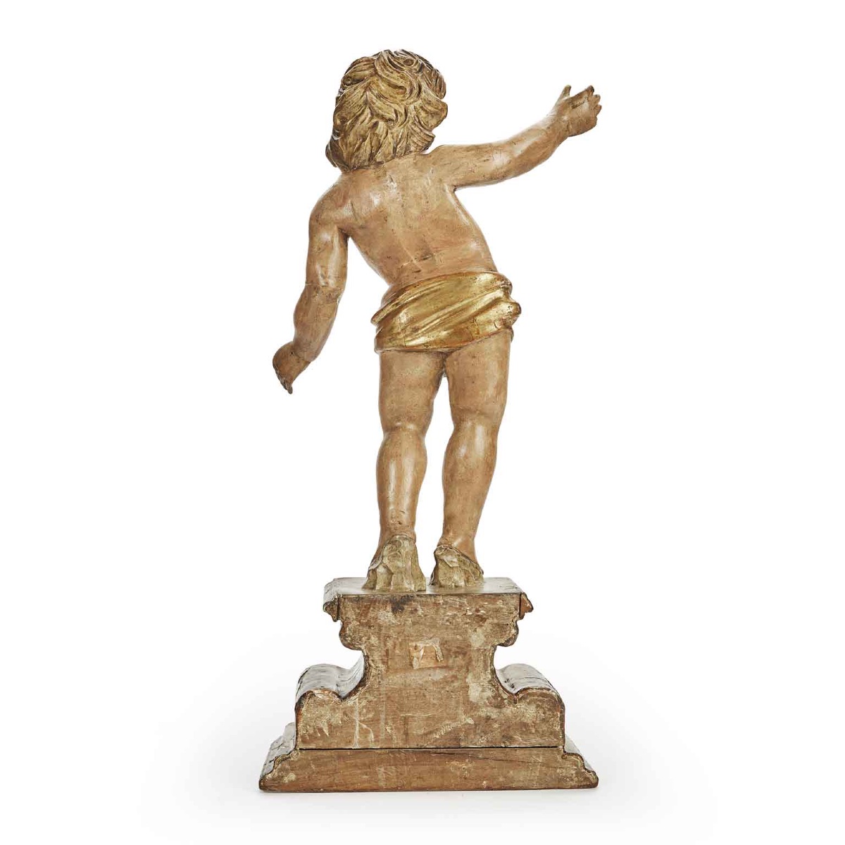 Pair Of Angels On A Sculpted Base From The 1700s-photo-3