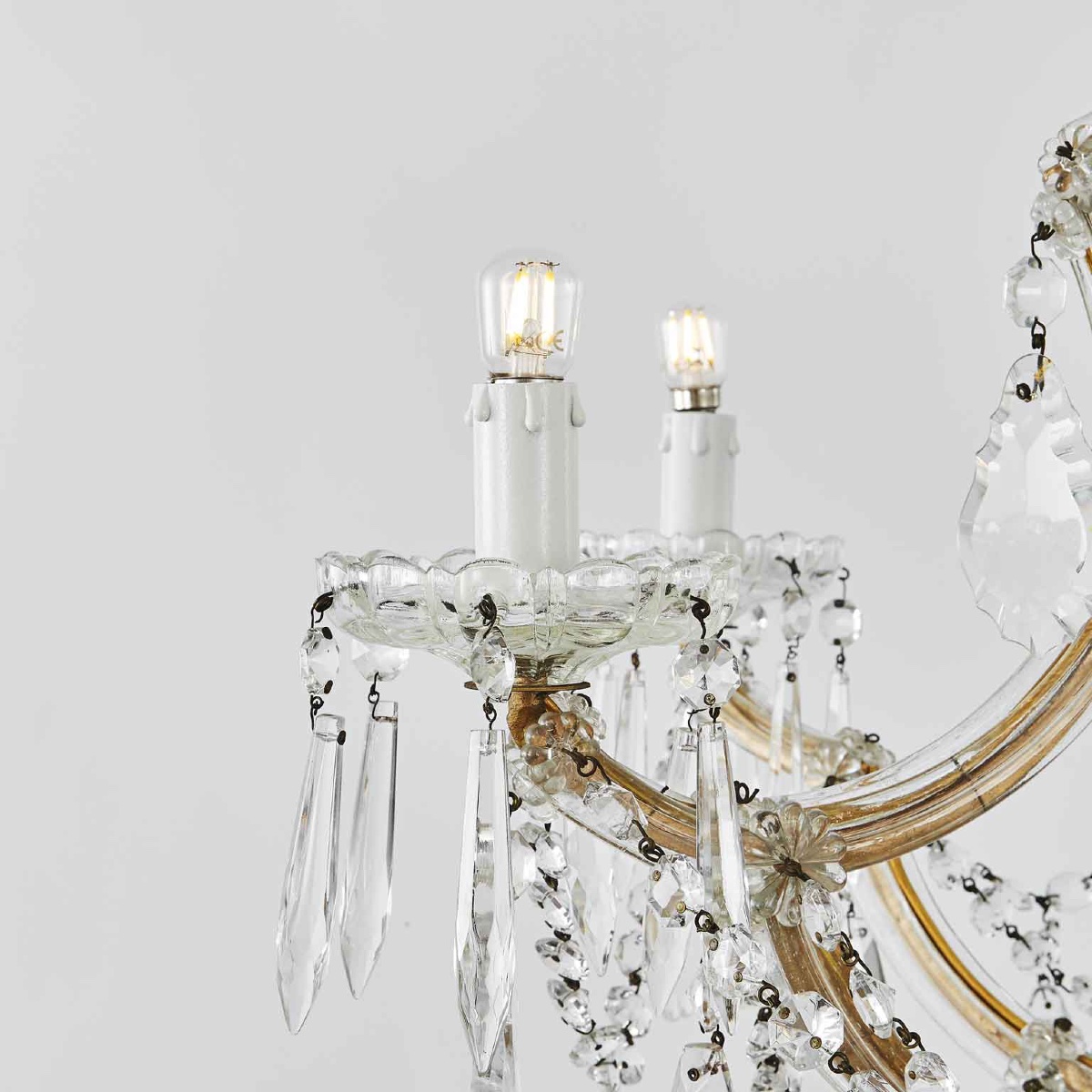 Marie Therese Crystal Chandelier Restored Half 20th-photo-8