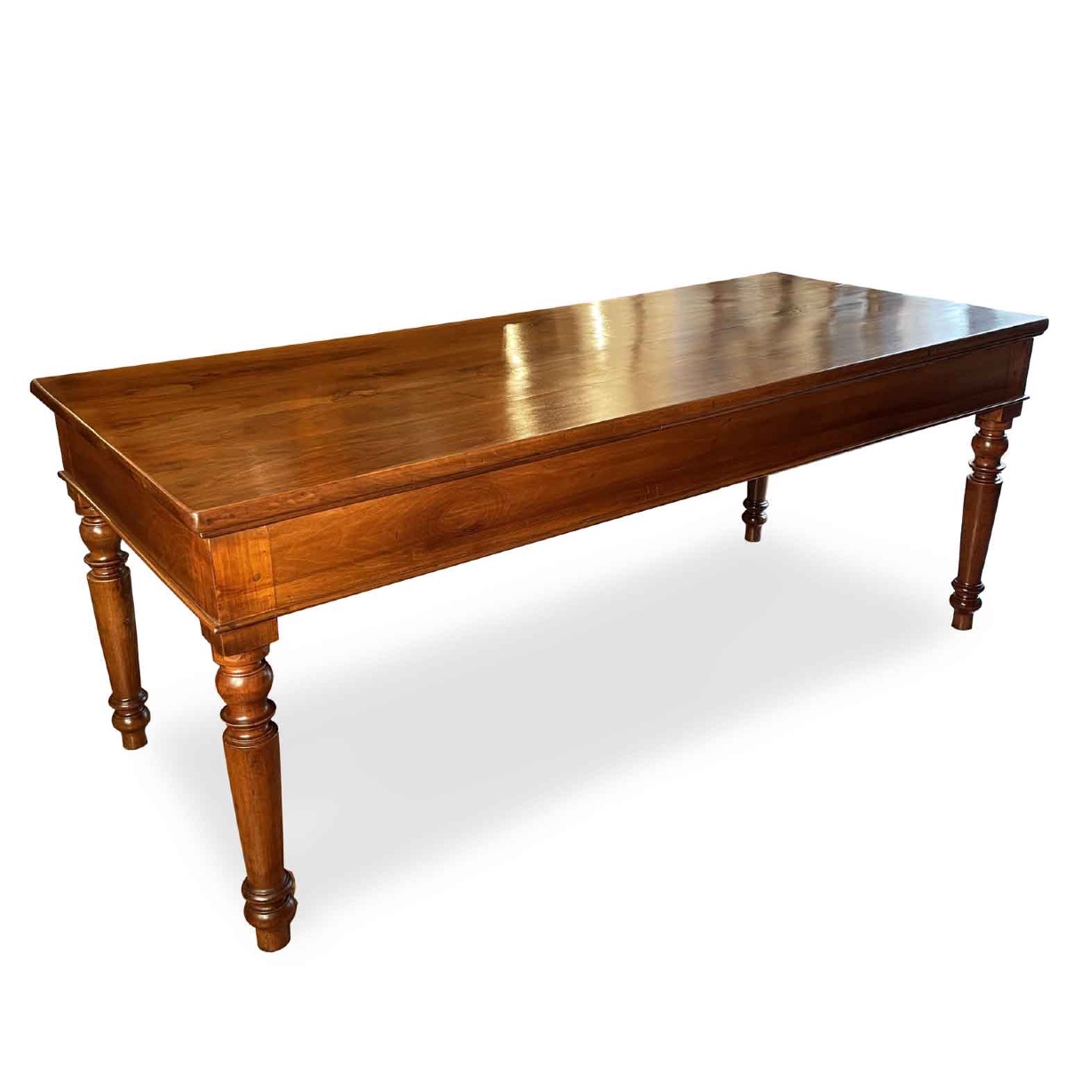 Italian Rectangular Walnut Dining Table With Drawers 1800-photo-2