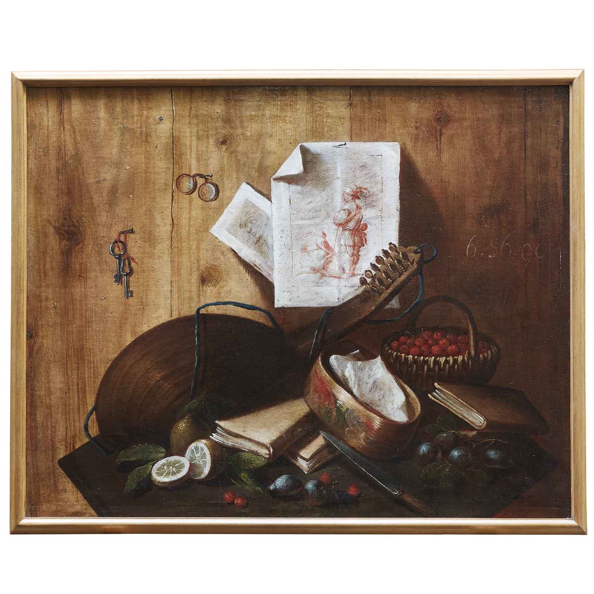 18th Century Italian Pair Of Trompe L’oeil Still Life Paintings After Cristoforo Munari-photo-3