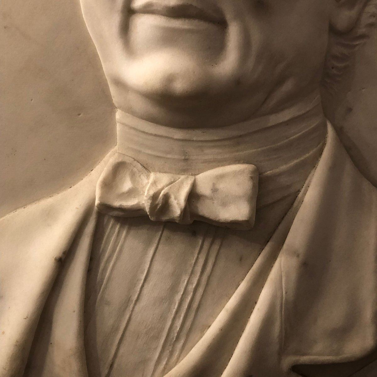 19th Century White Marble Italian Lawyer Portrait Relief-photo-6
