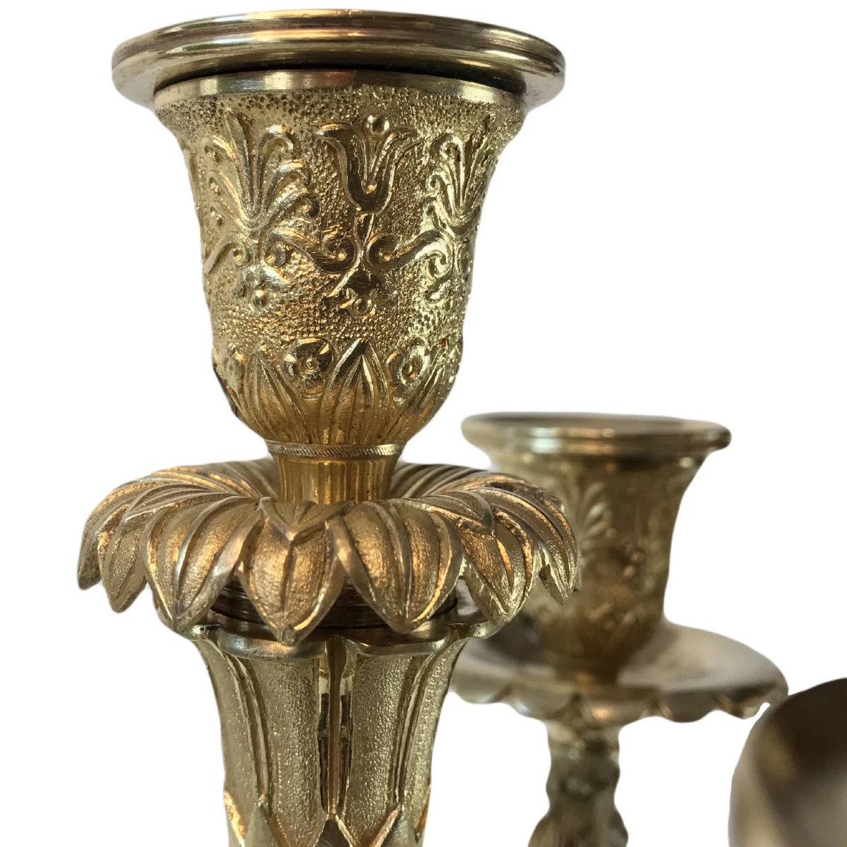 Paire De Candélabres Empire En Bronze Doré 19ème-photo-6