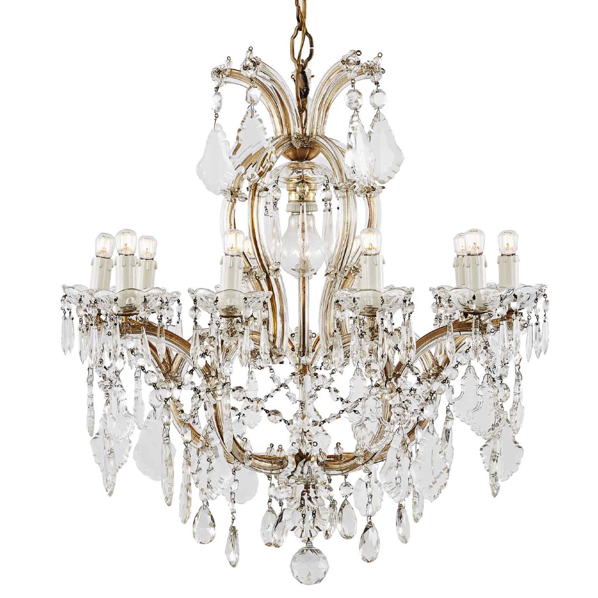 Italian Crystal Chandelier Maria Theresa Eleven-light Pendant 1950 Circa-photo-2