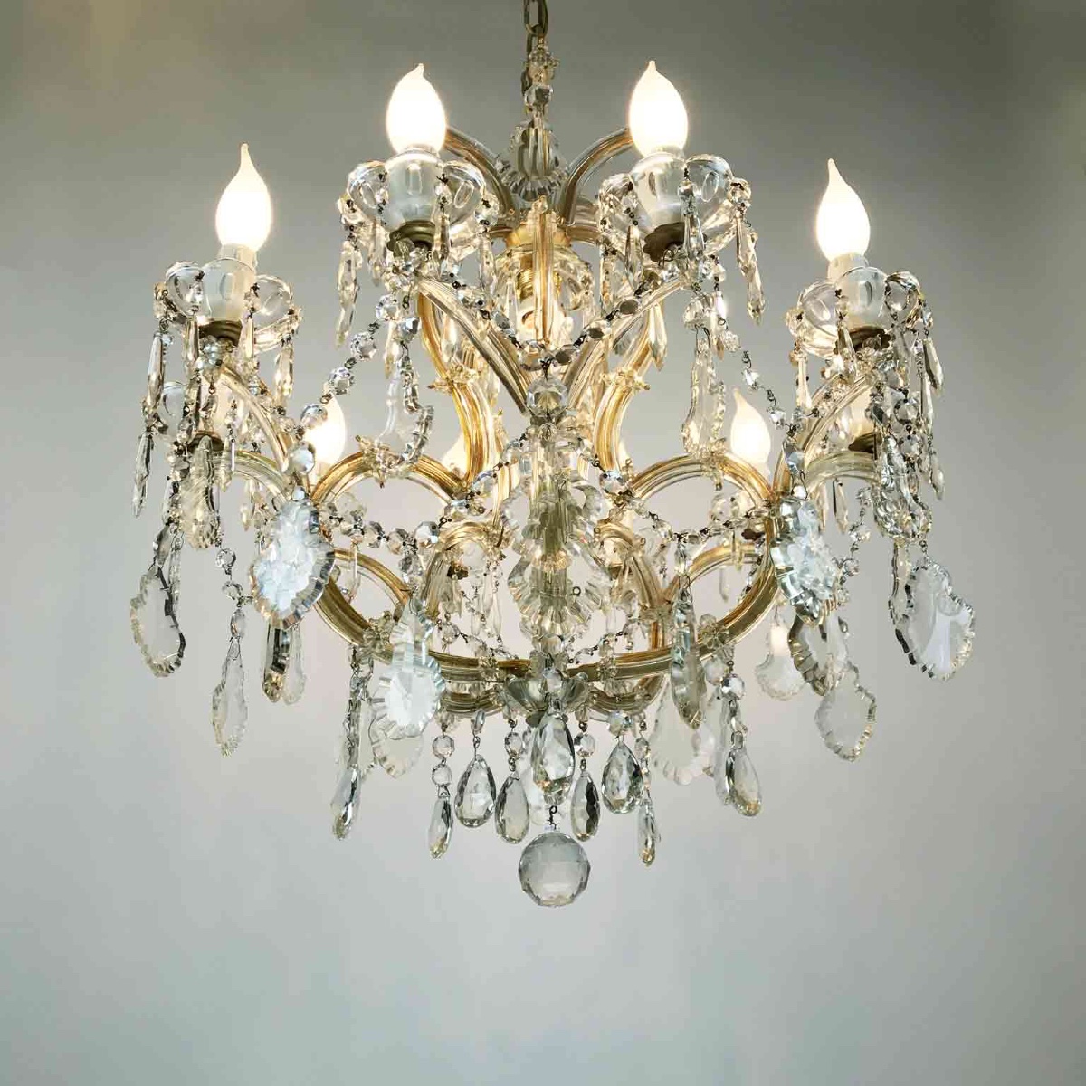 Italian Crystal Chandelier Maria Theresa Eleven-light Pendant 1950 Circa-photo-1
