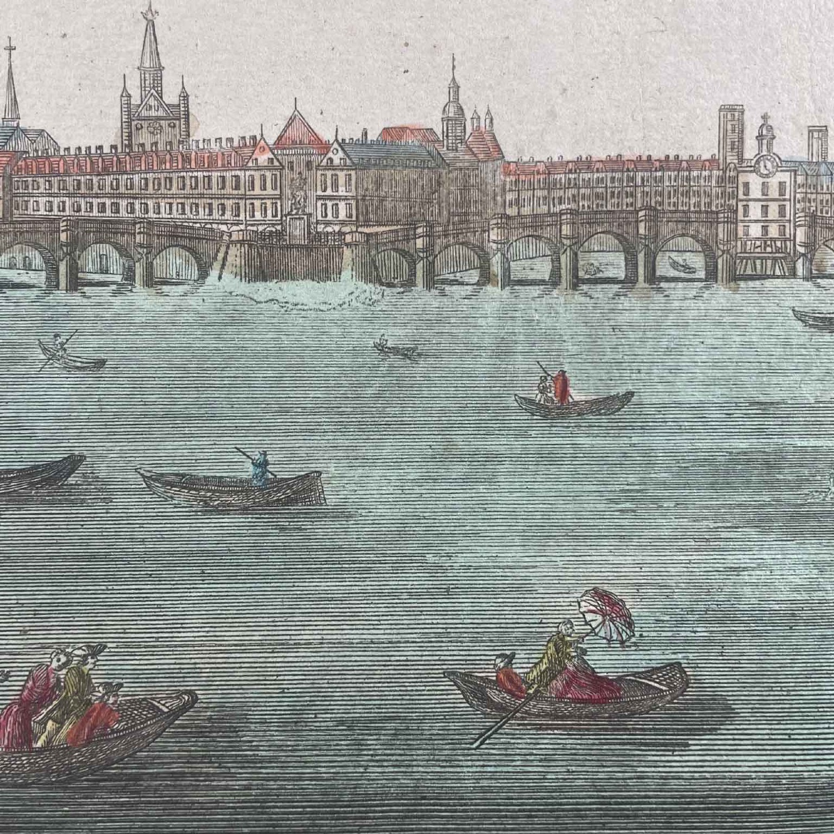 View Of The Seine In Paris Between Pont Neuf And Pont Royal Late 1700-photo-3