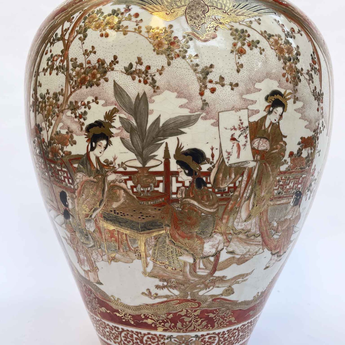 Grand Vase En Porcelaine Kutani Période Meiji Fin  19ème-photo-1
