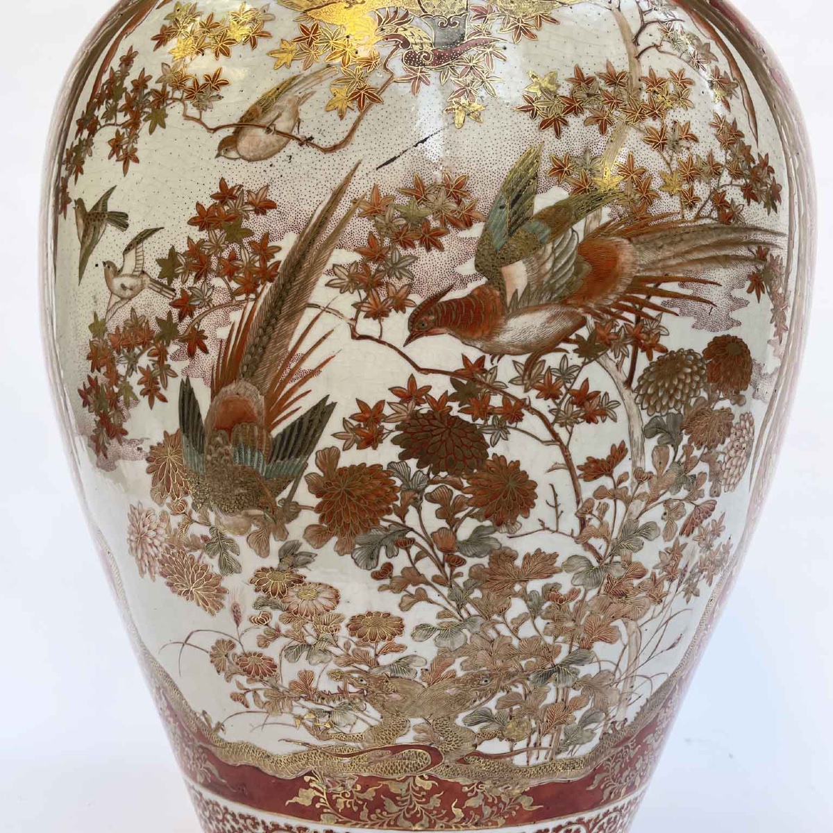 Grand Vase En Porcelaine Kutani Période Meiji Fin  19ème-photo-3