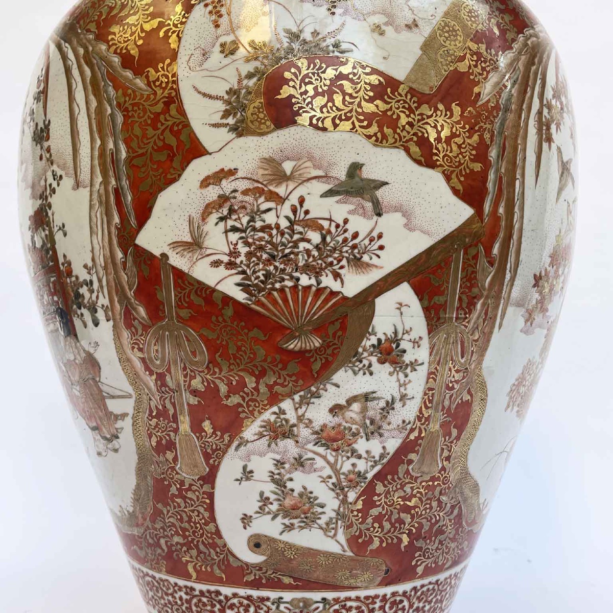 Grand Vase En Porcelaine Kutani Période Meiji Fin  19ème-photo-4