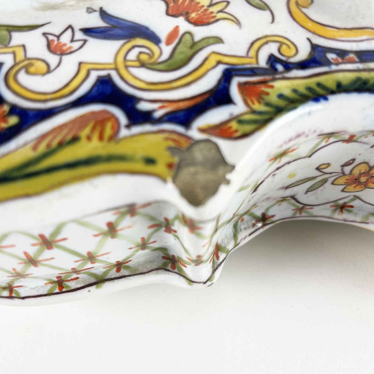 French Majolica Violin Rouen 1800s-photo-3