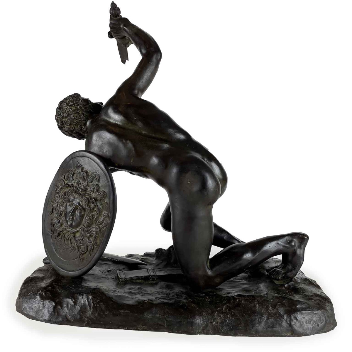 Statue En Bronze De Gladiateur Par Un Maître Du 20ème-photo-3