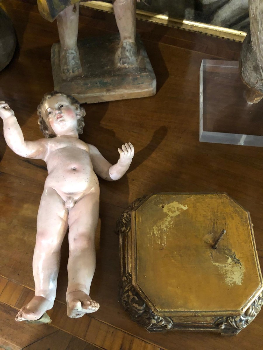 Enfant Jésus Italien En Terre Cuite 18ème-photo-2