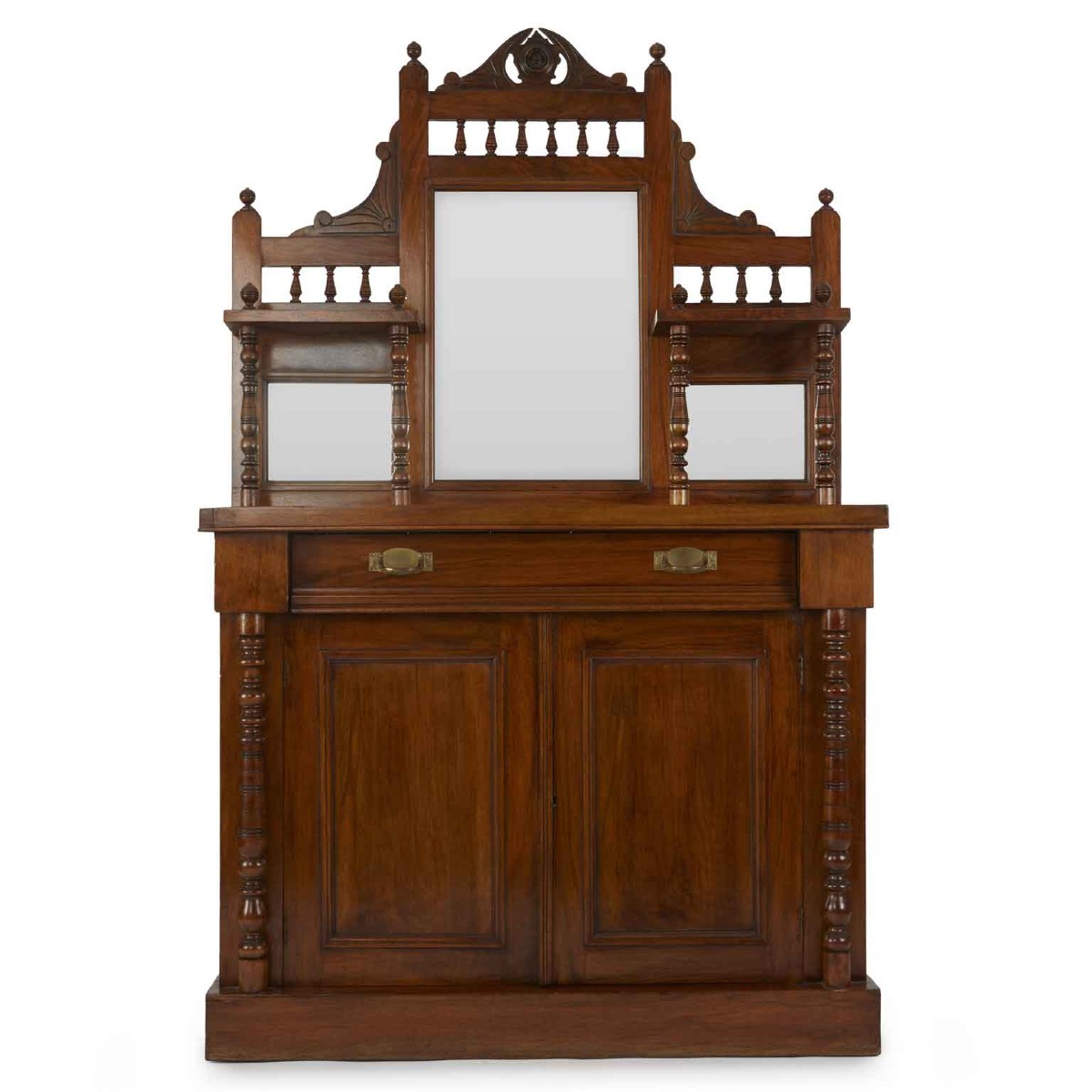 Buffet Anglais Avec Miroir en Teck début 20ème