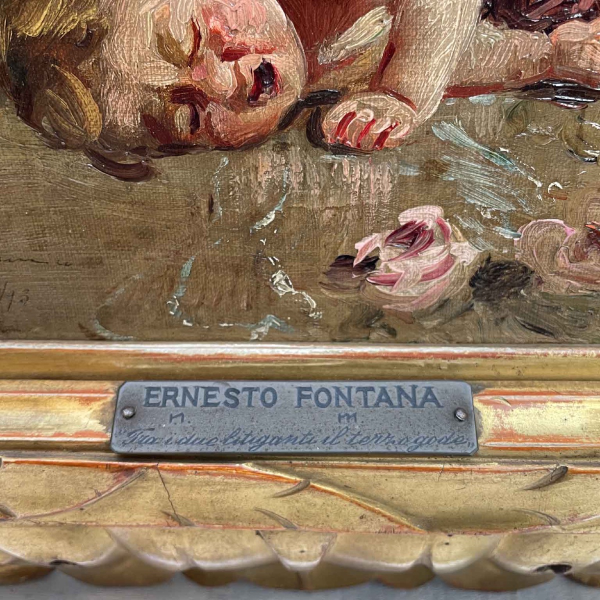 Ernesto Fontana Between Two Litigans The Bystander Enjoys 1893 Italian Romantic Painting-photo-4