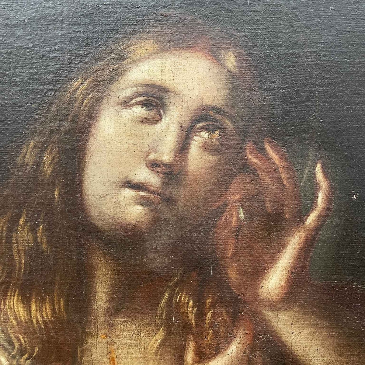 Madeleine Pénitente Tableaux Religieux Italienne du 17éme Siècle-photo-2