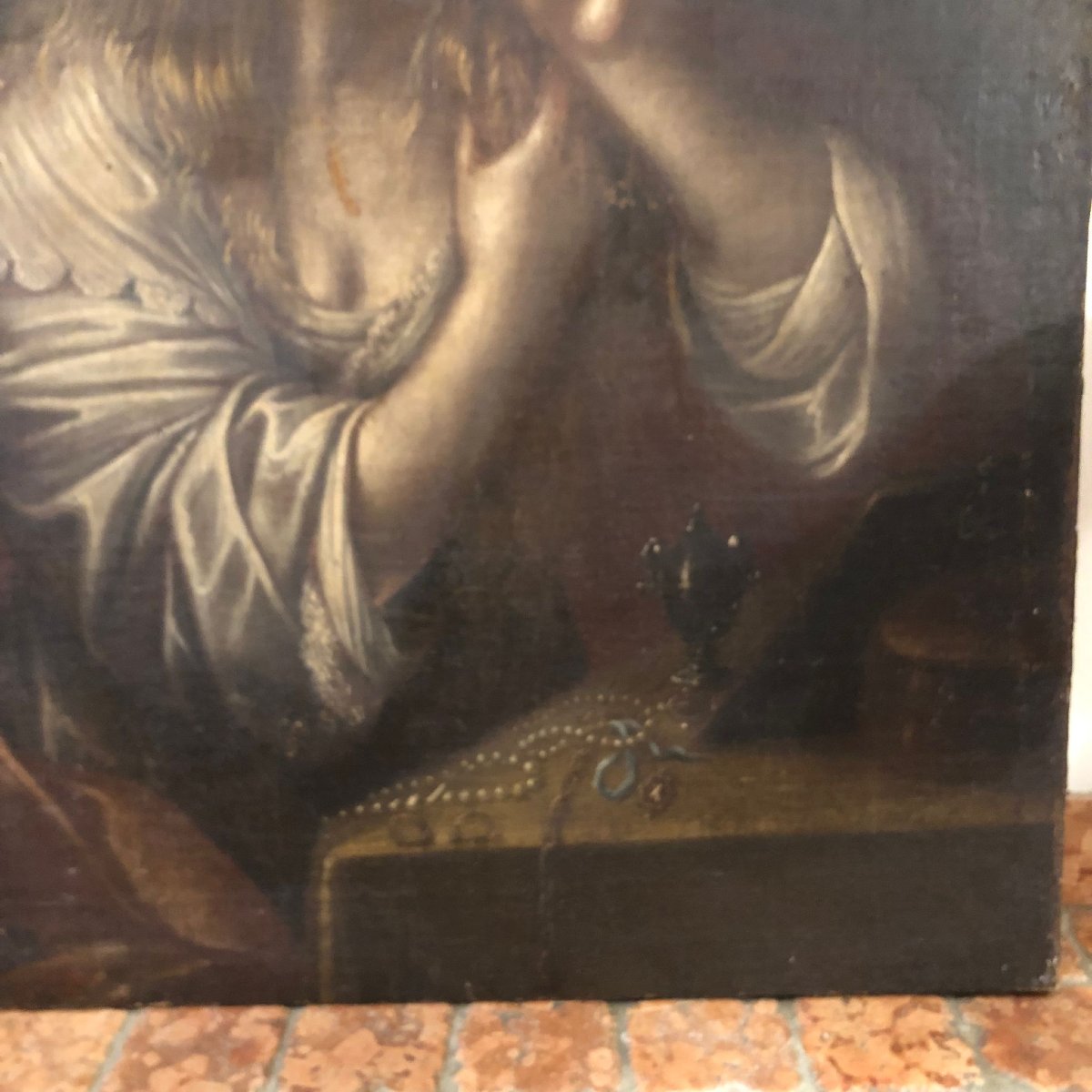 Mary Magdalene 17th Century Italian Religious Painting Oil On Canvas Unframed-photo-3