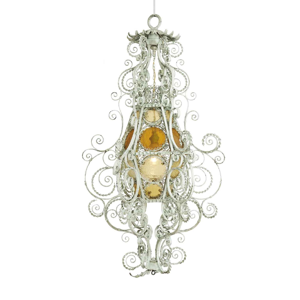 Lanterne Italien En Fer Forgé  Art Nouveau Début 20ème