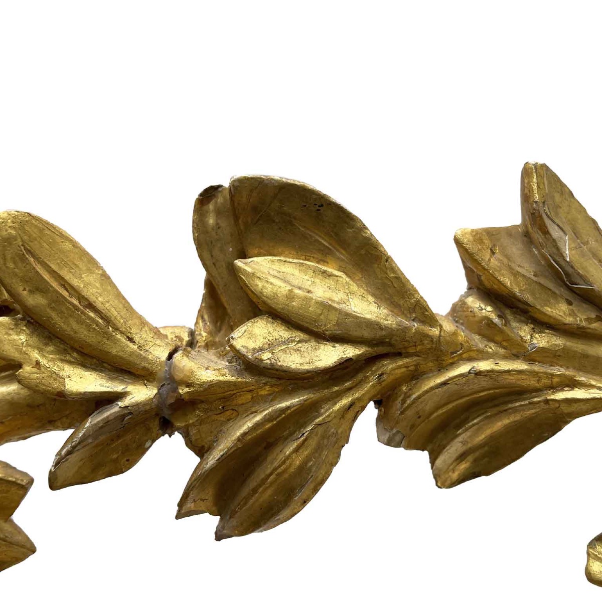 Italian Carved And Gilt Wood Mirror Topped By Garland And Putto 1800s-photo-4