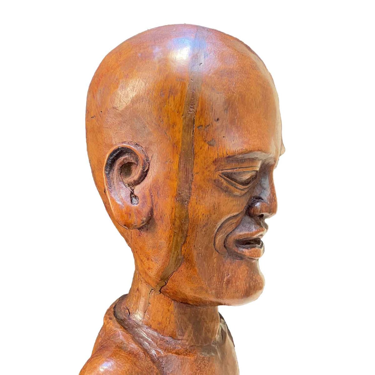 Sculpture en bois d'une divinité orientale Début 19ème-photo-3