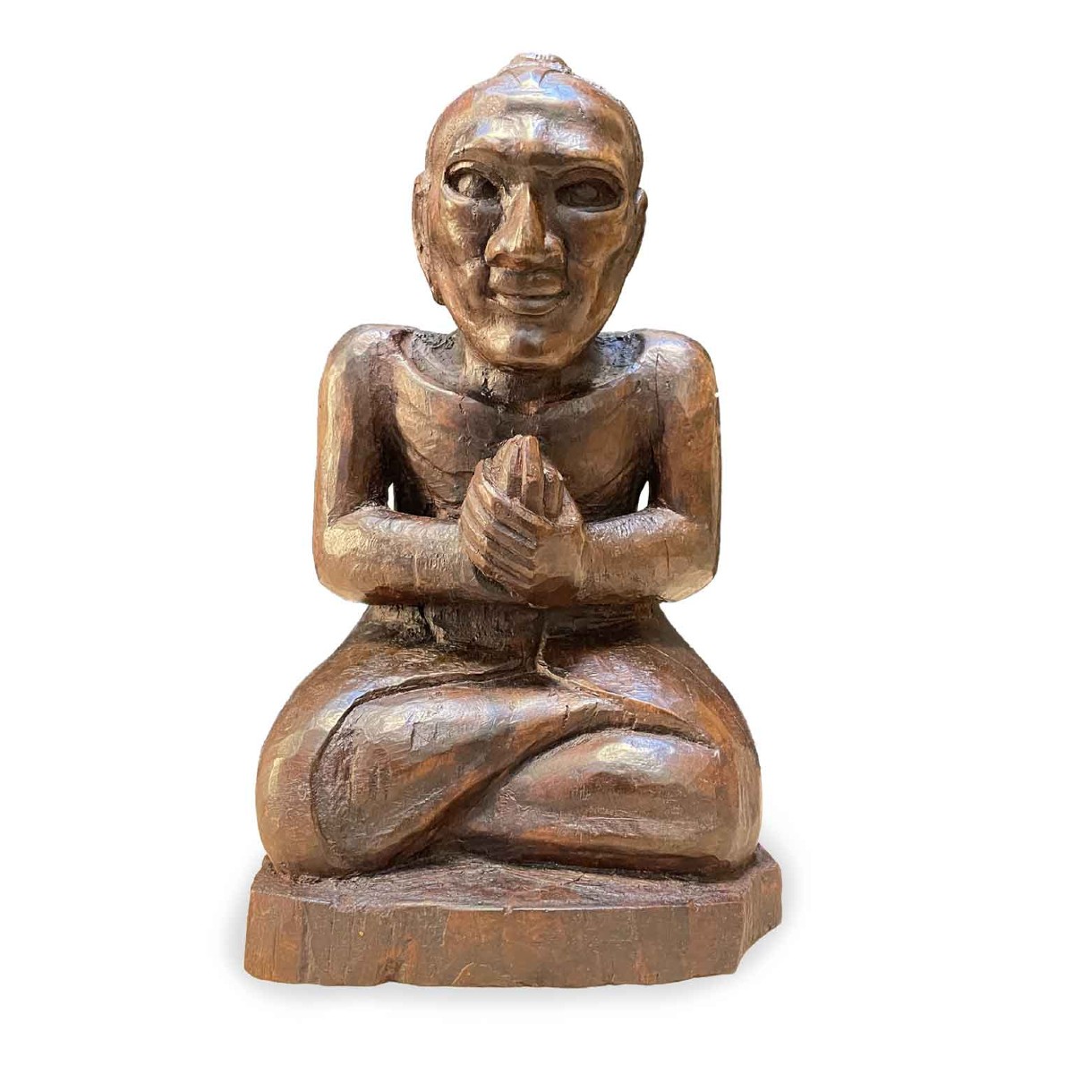 Burmese Carved Monk Figure Early 1900s