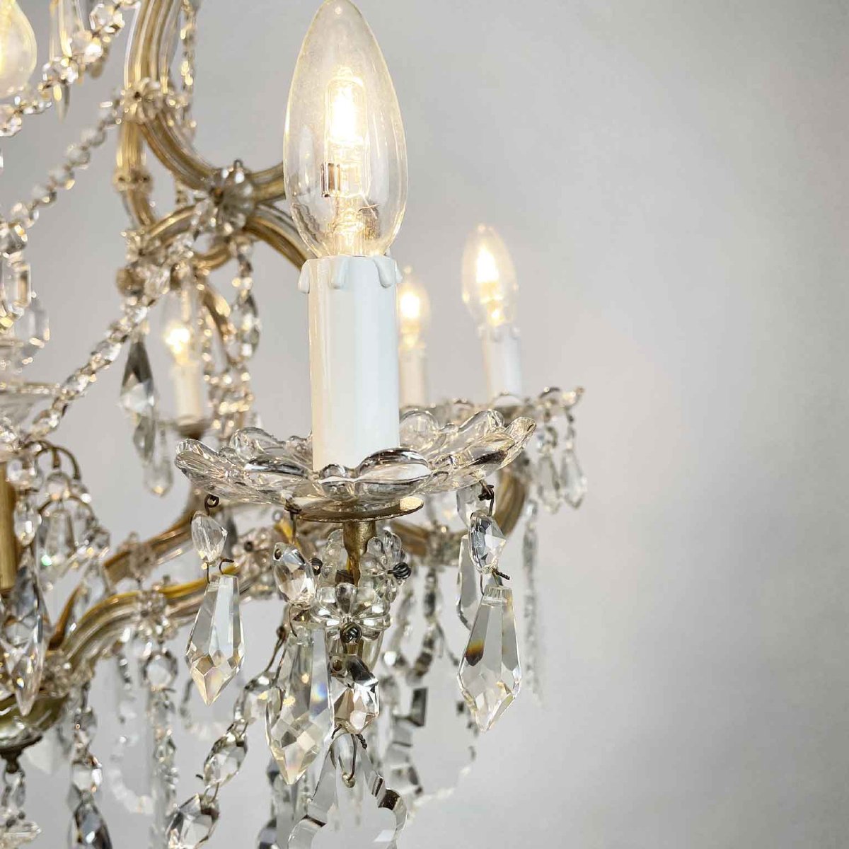 Maria Teresa 1950s Nine-light Crystal Maria Teresa Chandelier-photo-3