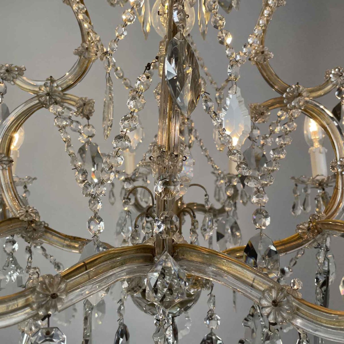 Maria Teresa 1950s Nine-light Crystal Maria Teresa Chandelier-photo-4