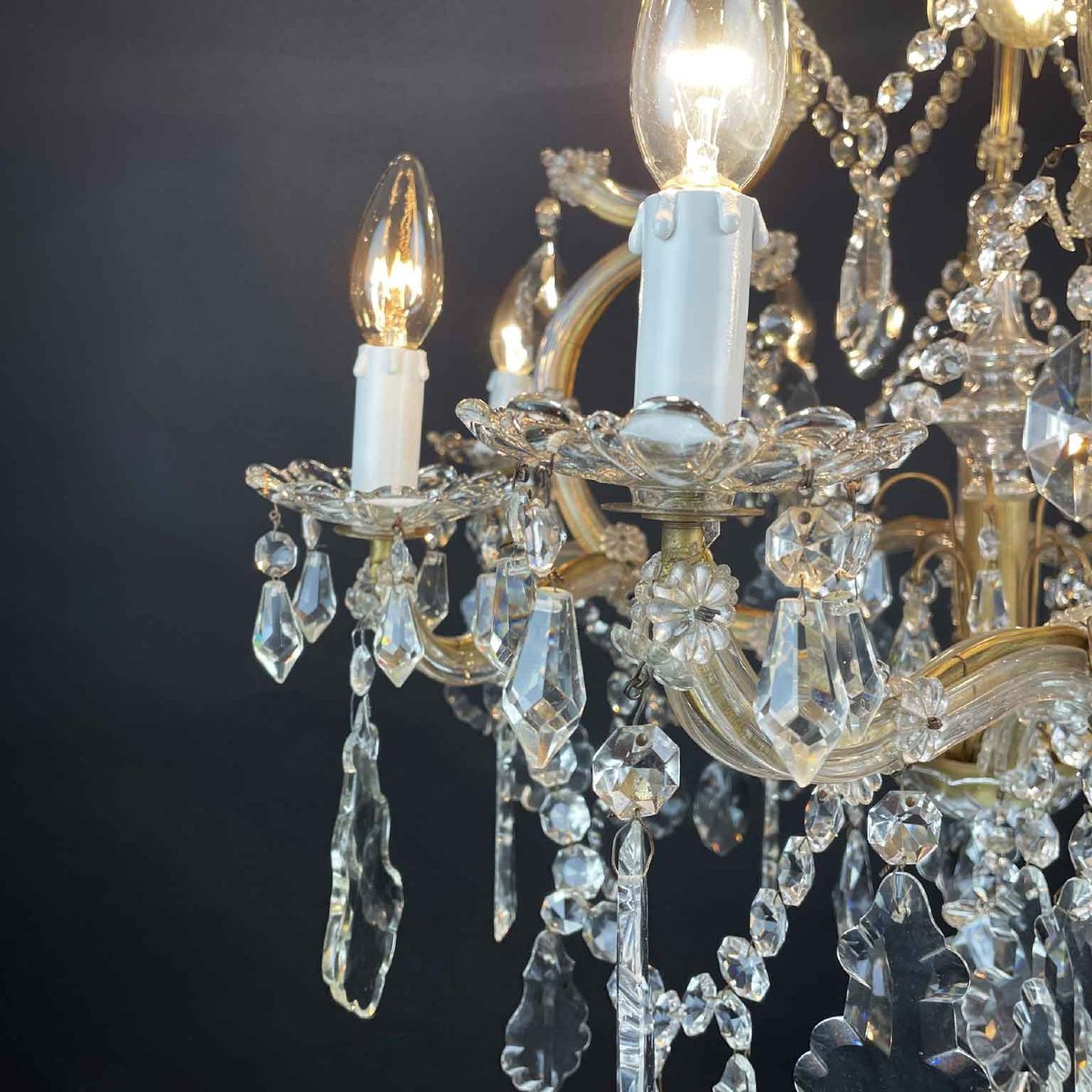 Maria Teresa 1950s Nine-light Crystal Maria Teresa Chandelier-photo-2