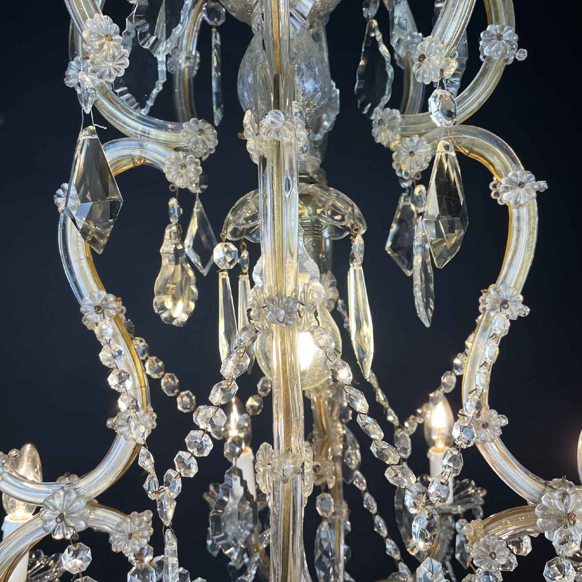 Maria Teresa 1950s Nine-light Crystal Maria Teresa Chandelier-photo-5