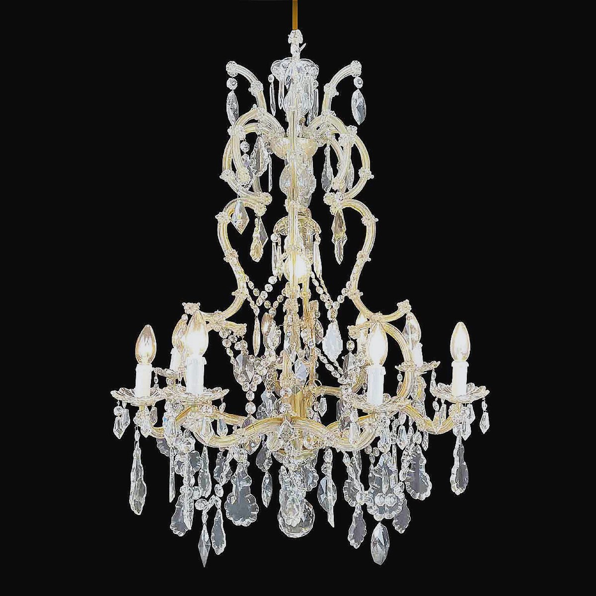 Maria Teresa 1950s Nine-light Crystal Maria Teresa Chandelier-photo-7