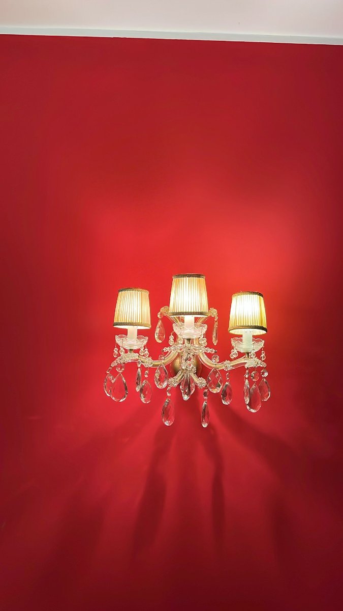 Paire d'appliques en cristal Maria Teresa 1950-photo-6