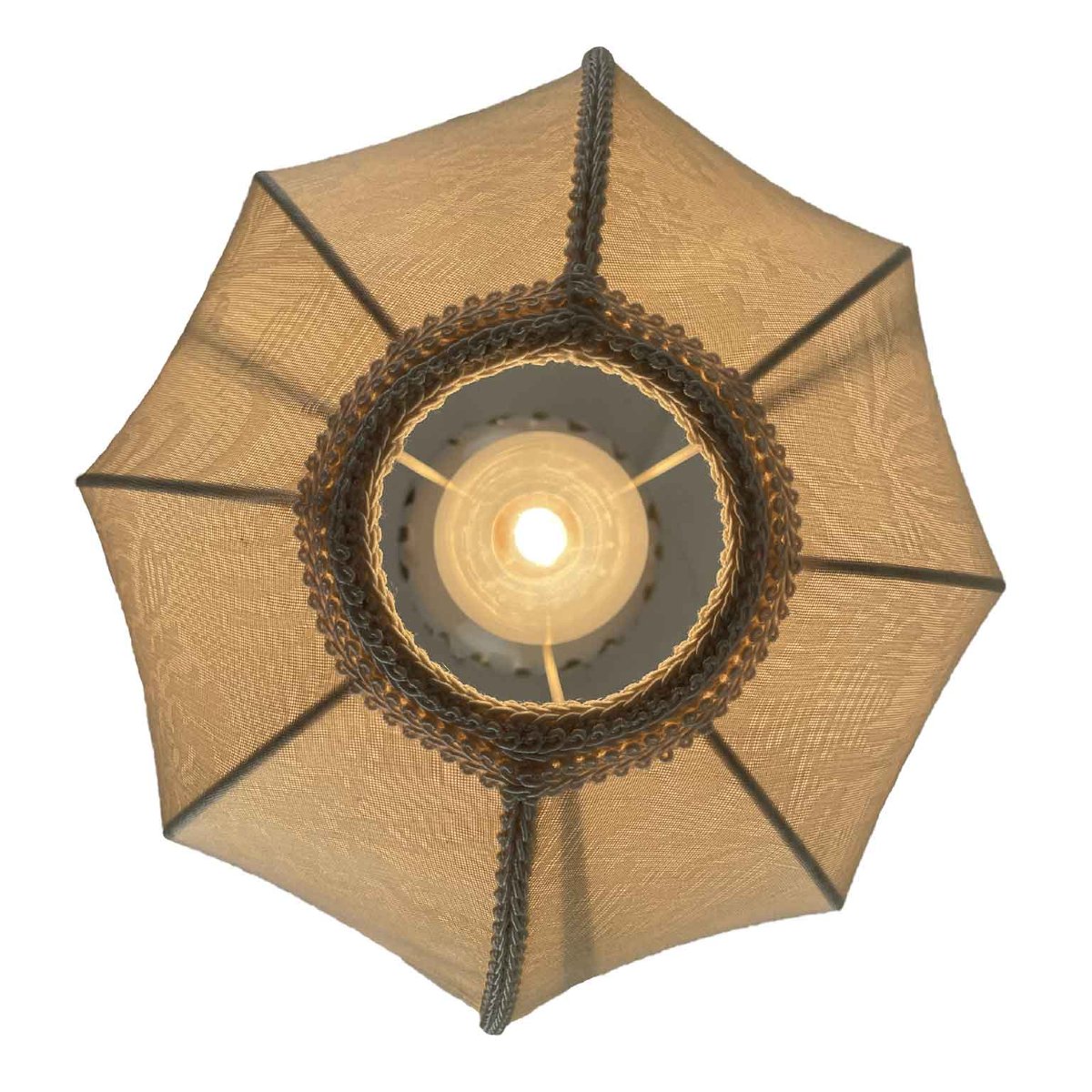 Lampe de table avec dôme en verre et frange-photo-1