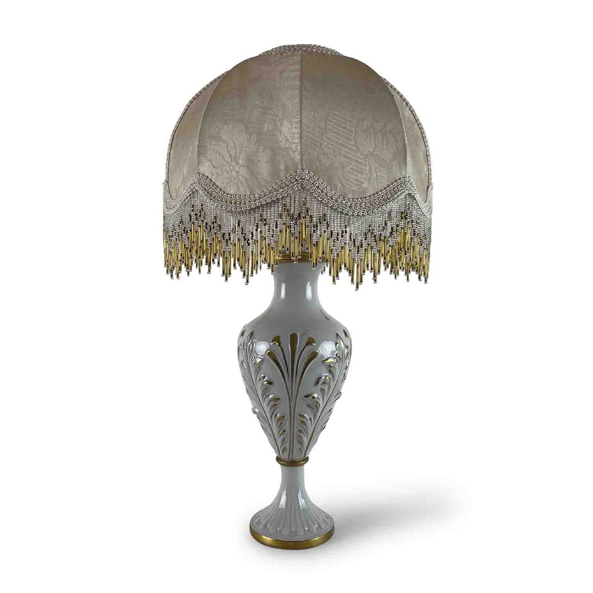 Lampe de table avec dôme en verre et frange-photo-4