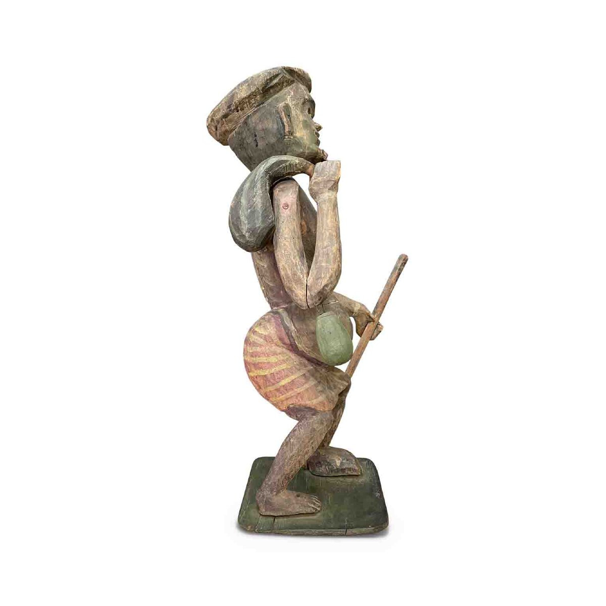 Antique Carved Burmese Shaman Sculpture Late 19th Century-photo-2