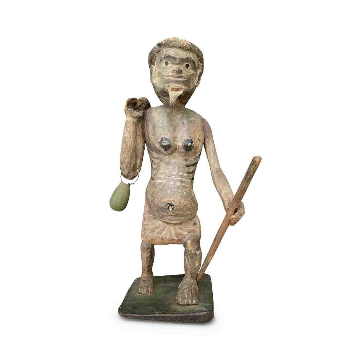 Antique Carved Burmese Shaman Sculpture Late 19th Century-photo-4