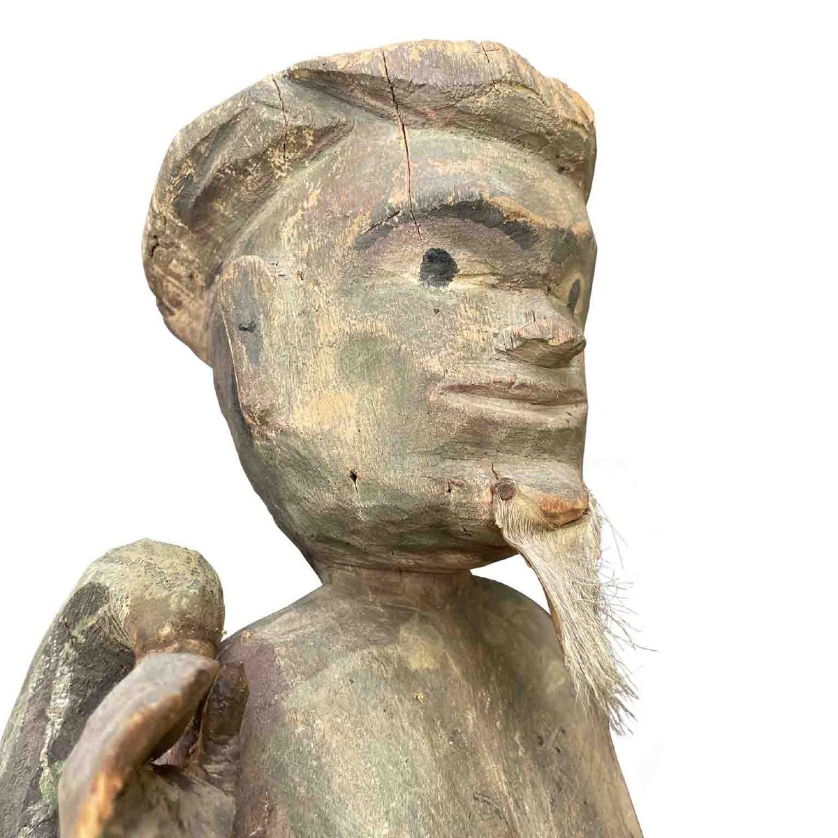 Antique Carved Burmese Shaman Sculpture Late 19th Century-photo-1