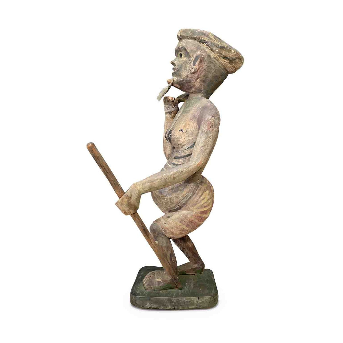 Antique Carved Burmese Shaman Sculpture Late 19th Century