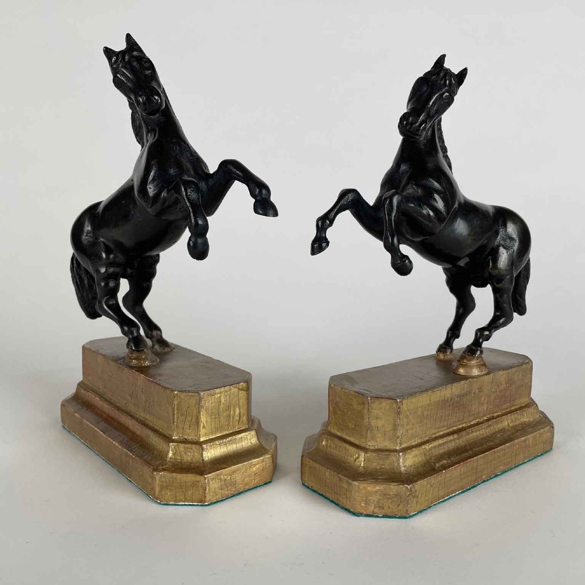 Paire De Chevaux En Bronze Sculptures Du Grand Tour19ème-photo-1