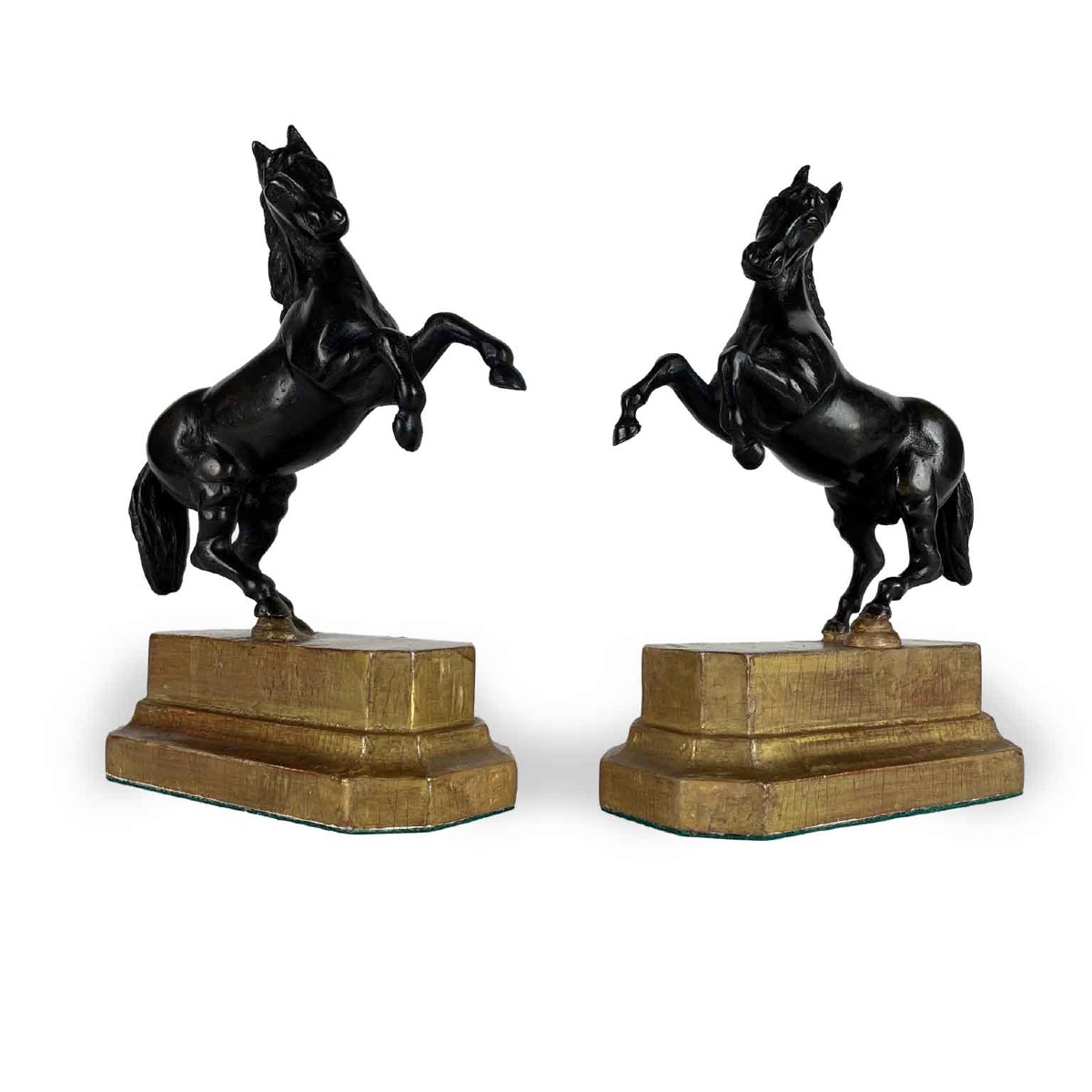 Paire De Chevaux En Bronze Sculptures Du Grand Tour19ème-photo-2