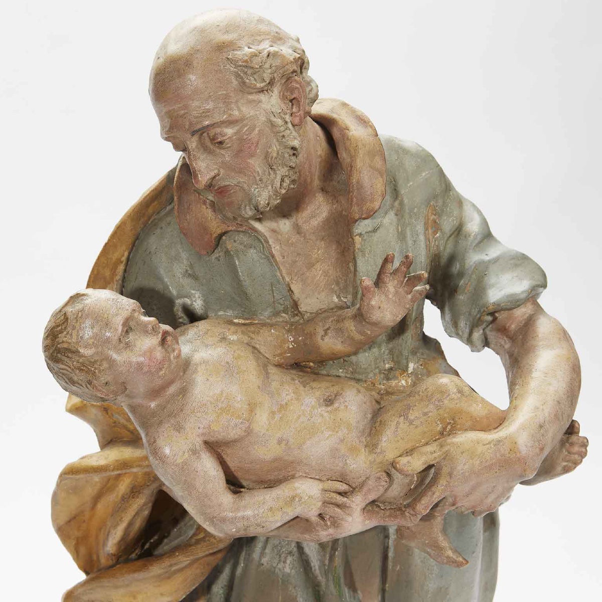 Saint Joshep Avec Enfant En Terre Cuite 18ème école émilienne Cercle De Piò Angelo Gabriello-photo-3