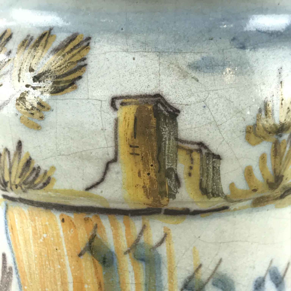 18th Century Italian Majolica Albarello Drug Jar Camphor By Jacques Boselly -photo-2