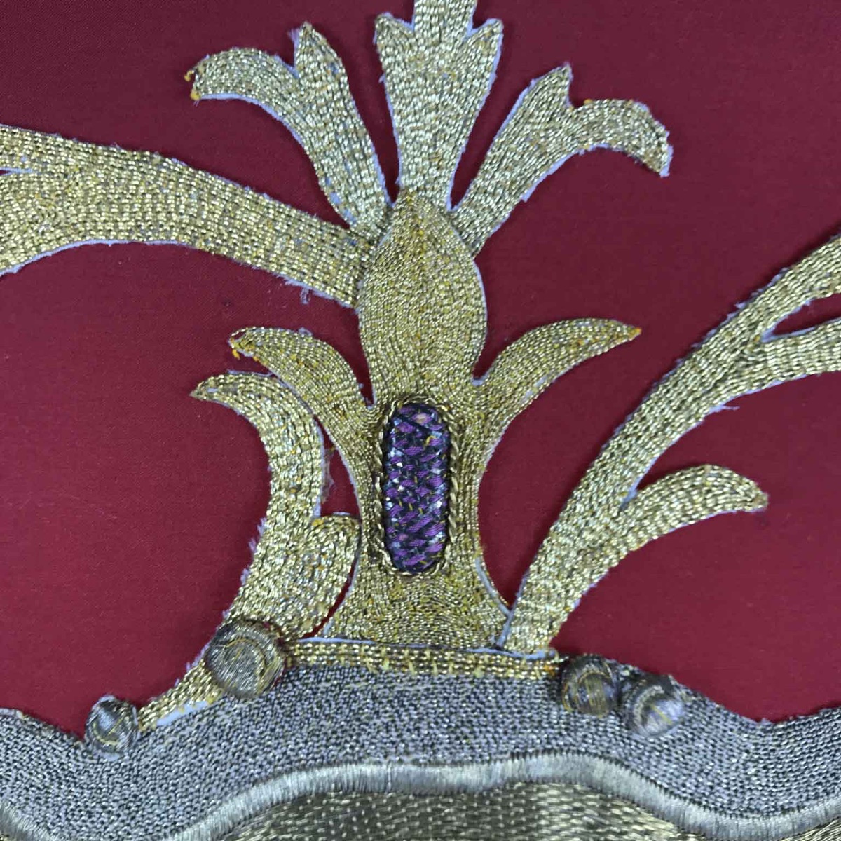 Lampe  En Bronze Avec Broderie Dorè Ancienne  -photo-3