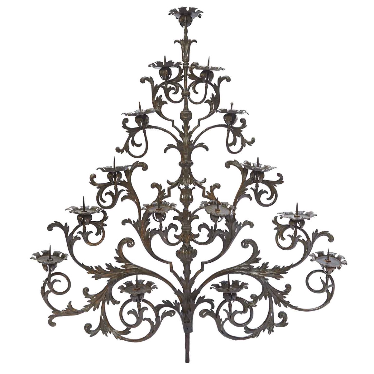 Large Wrought Iron Candle Holder Wall Light 1700 15 Flames-photo-4