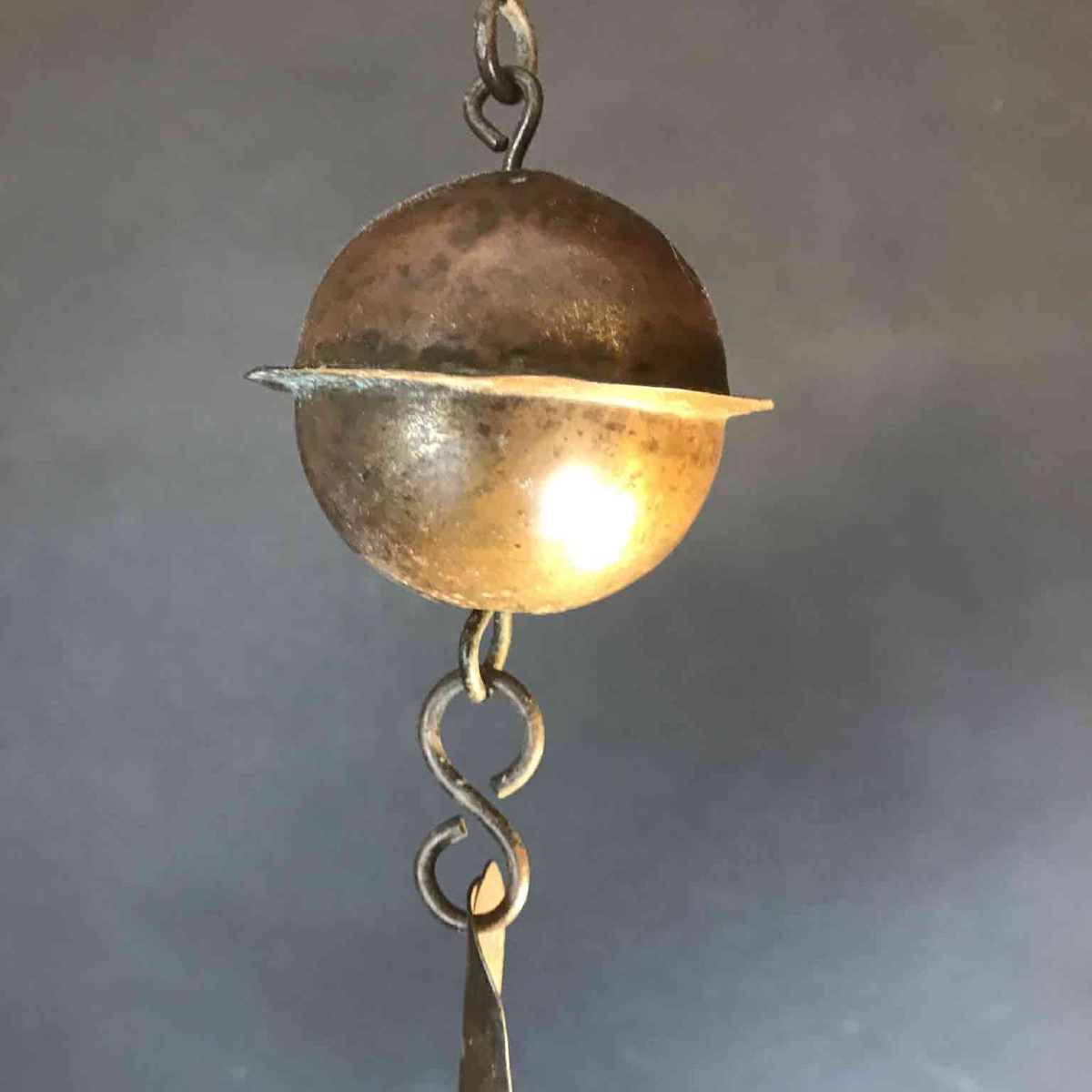 Lampe d'église En Laiton  Et Cuivre  19ème -photo-4