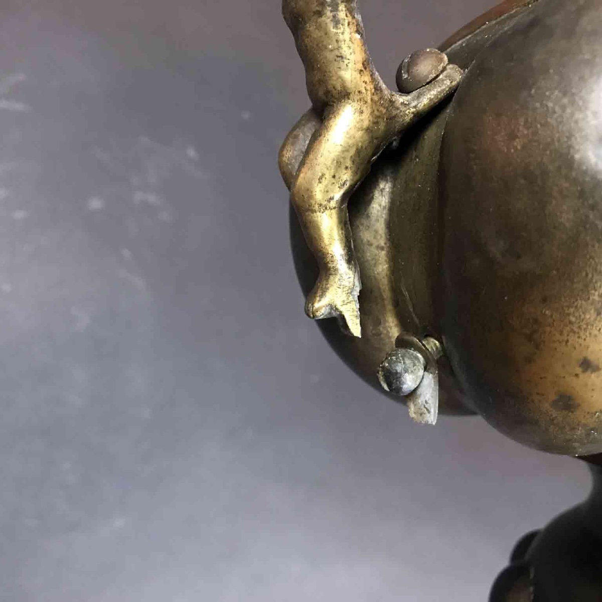 Lampe d'église En Laiton  Et Cuivre  19ème -photo-2